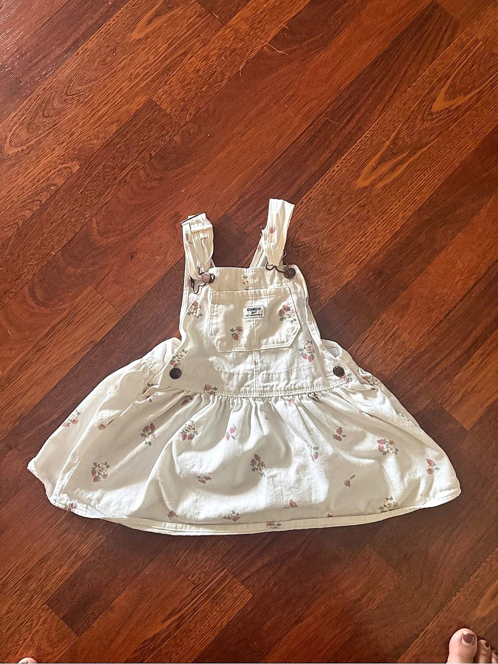 OshKosh B'gosh Strawberry Print Skirtall Dress White & Pink